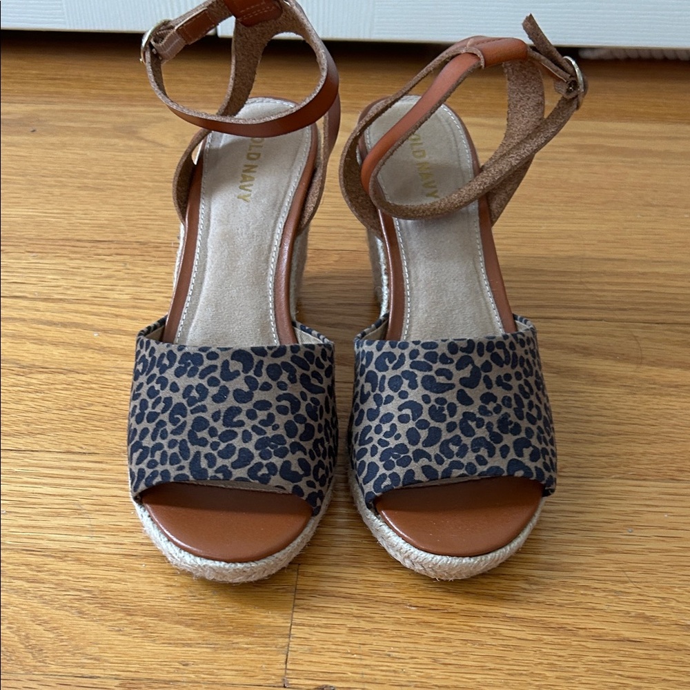 Leopard Print Espadrille Sandals